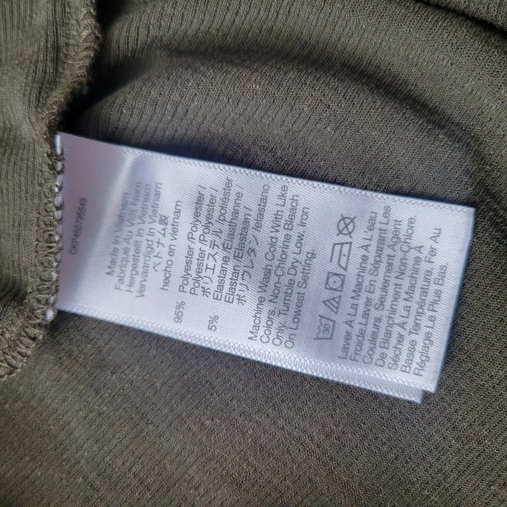 Madewell Eastover Tank Top Shirt Dried Olive Green Scoop Neck Ribbed Size Small